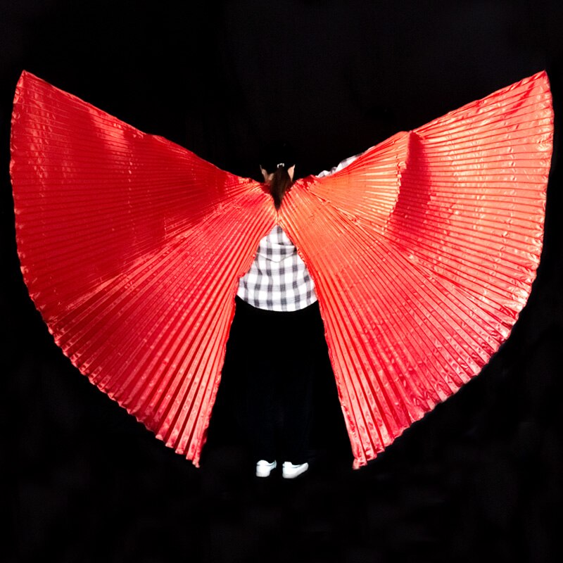 Alas de Isis para danza del vientre para adultos, accesorio para danza del vientre, bollwood, Oriental, egipcio, alas, disfraz sin palos, dorado: Red--split