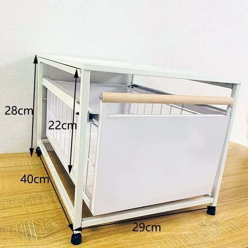 Double Layer Stand-Mounted Kitchen Sink Rack Spice Storage Multi-Functional Drawer Style Cabinet under Sink Organizer: black