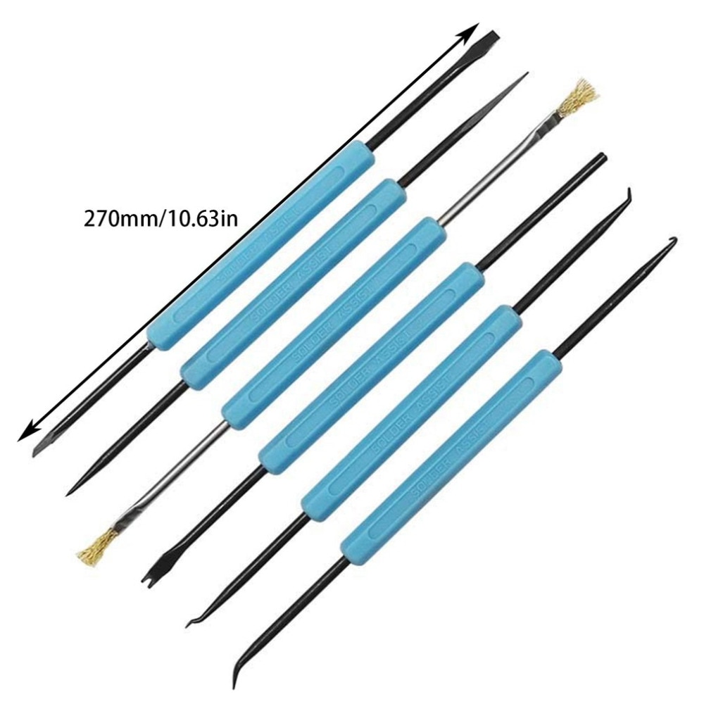 6pcs Desoldering Aid Tool Kit Help Solder Auxiliary Tools Welding Work Electronic Heat Assist for Grinding PCB Repair