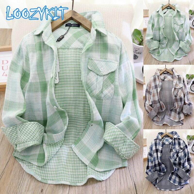 Chemise à carreaux en coton pour enfants, manches longues, pour garçons et filles,