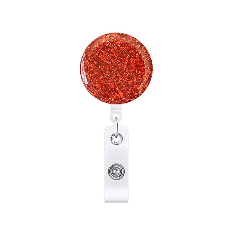 1 Piece Retractable Glitter Nurse Reel Badge Holder Clip Student ID Card Holder Keychain Lanyard: 2
