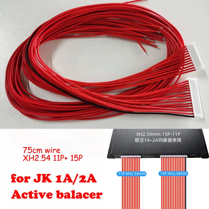 Accessories for JK Jikong Active Balancer BMS Battery Cable Wire XH2.54 Connector Adapter GPS RS485 Module LCD Display Bluetooth: wires for 1A 2A