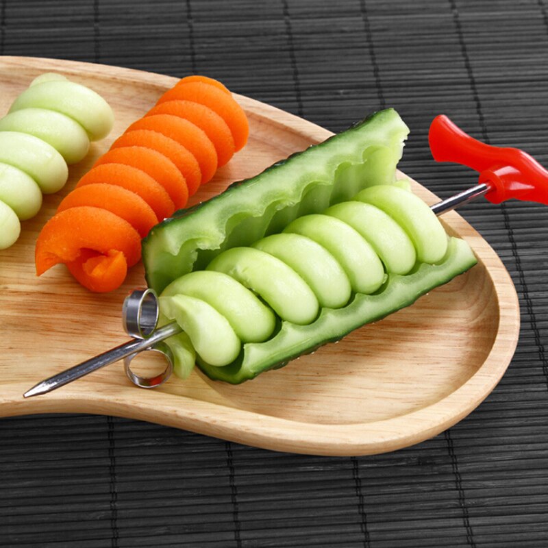Manuel rulle spiral slicer radise kartoffel værktøj vegetabilsk spiral cutter køkken tilbehør frugt udskæringsværktøj (tilfældig farve)