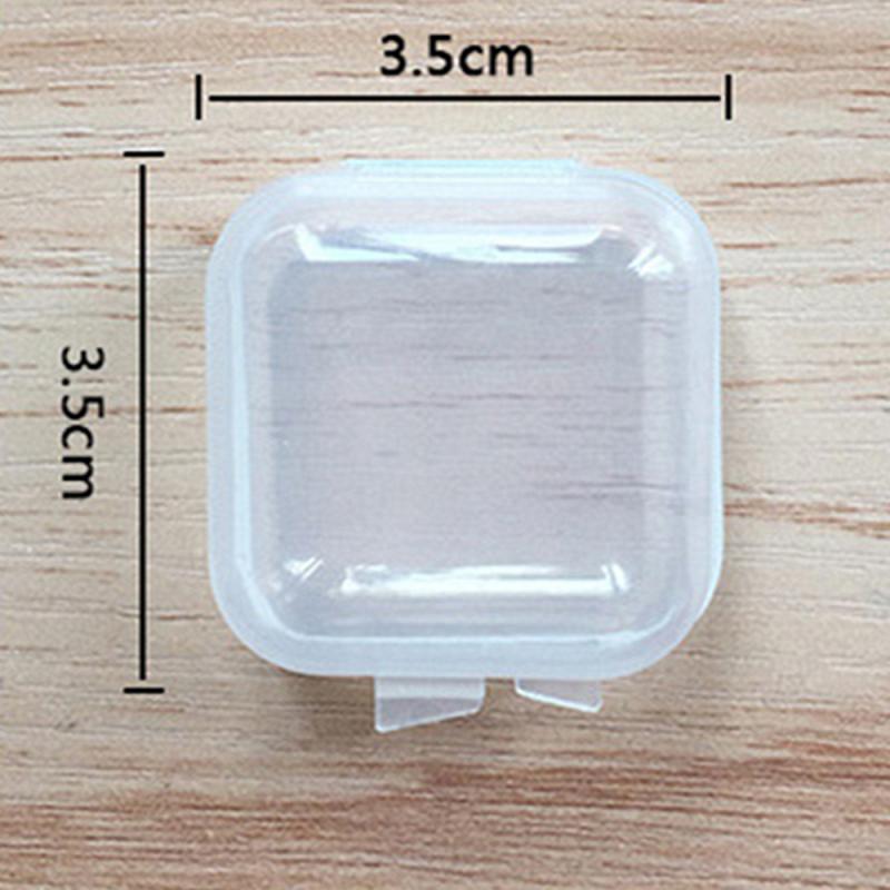 10 Stuks Kleine Dozen Vierkante Doorzichtige Plastic Sieraden Opbergdoos Afwerking Container Verpakking Opbergdoos Voor Oorbellen Ringen