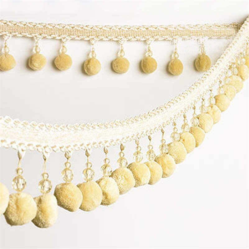 1M Pom Pom Bobble Trim Fringe Gordijn Naaien Sofa Kwastje Ballen Rand Kralen Lint Bobble Rand Bekleding Ambachten: 10