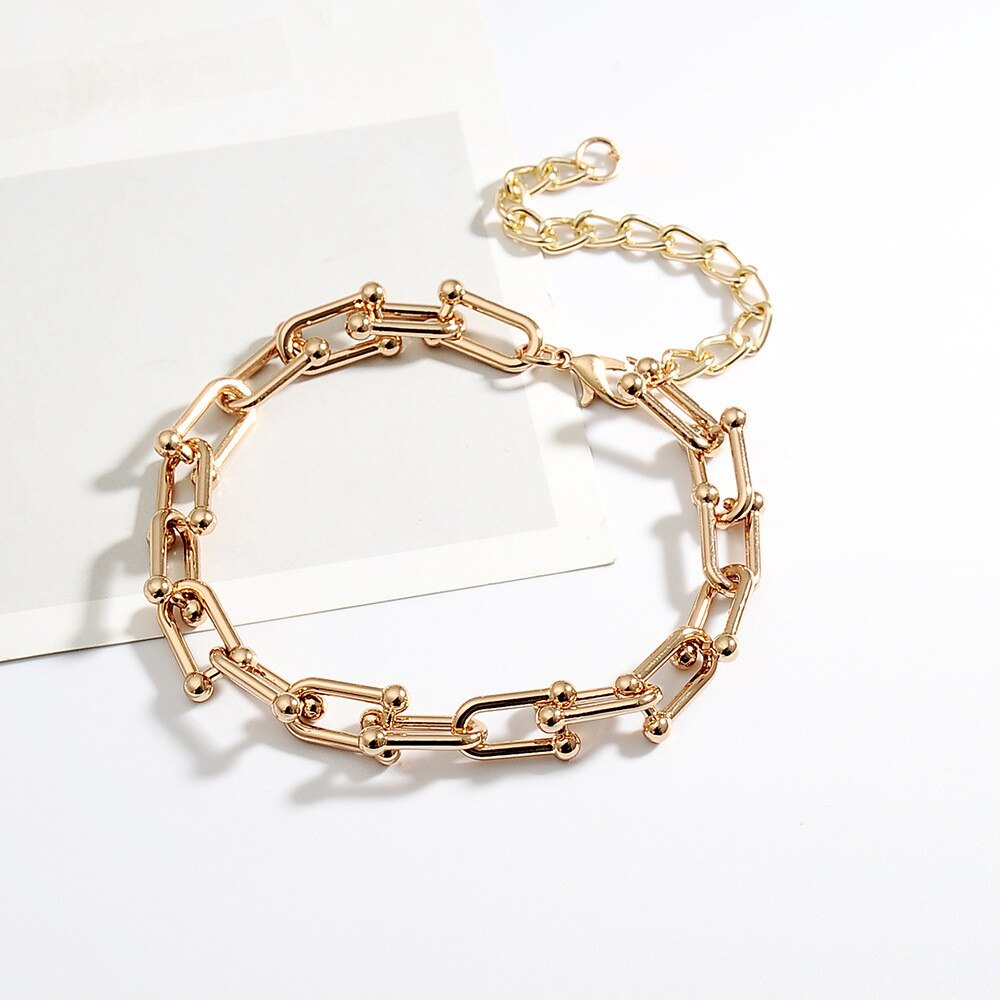 Papier Clip Ketting Gold Choker Kettingen Voor Vrouwen Gold Enkelband Chain Ketting Choker Chunky Armband: Anklets