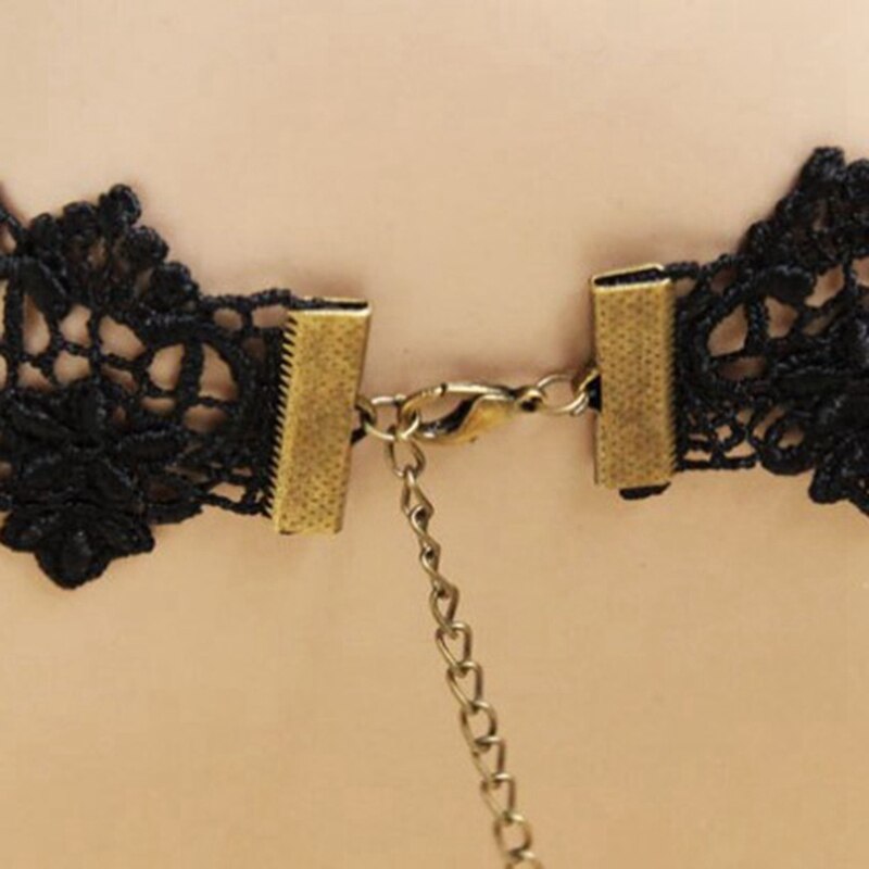 Holle zwarte kanten ketting bloemencirkel kettingen festival feestjurk bal punk rock choker vrouwen nek sieraden