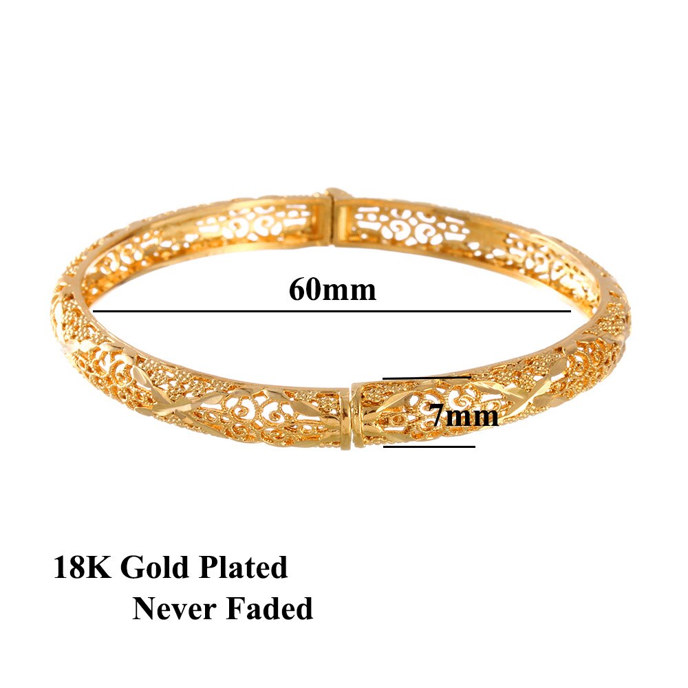 Turkish Bangles Gold Color Bangles for Women Bride Wedding Bangles Muslim Bracelets Indian/France/African/Dubai Jewelry: E