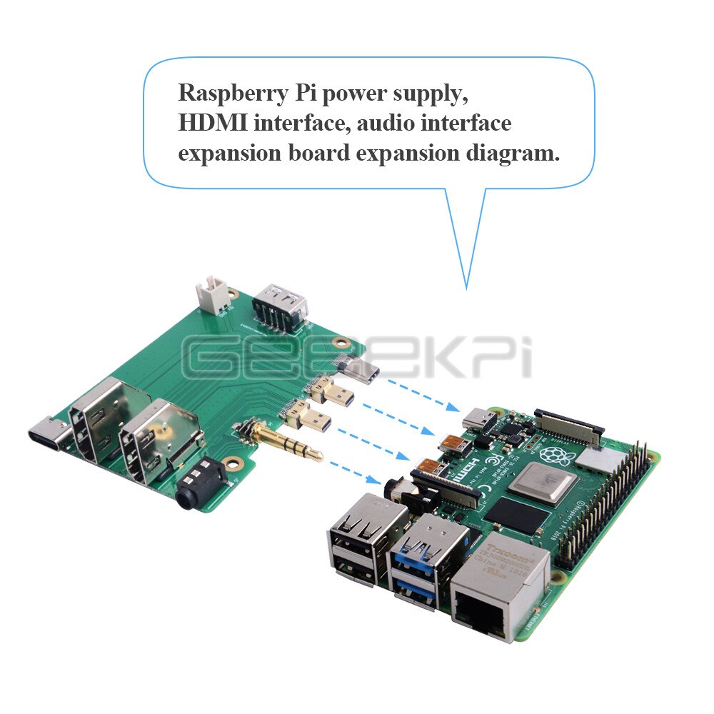 GeeekPi kit de caja de acrílico Raspberry Pi conjunto superior con ventilador de luz LED azul 4010 y disipador de calor de aluminio para Raspberry Pi 4B