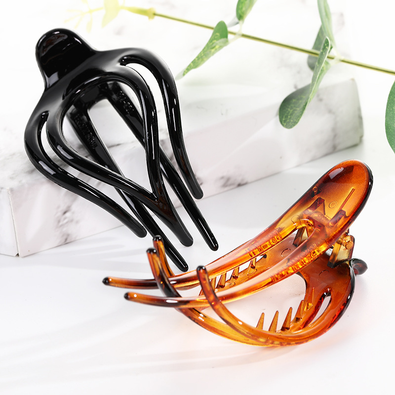 Pinzas para el pelo grandes para mujer, pinza de plástico acrílico con flor, garra de pasador con pico de pato, horquilla para niña, herramientas de peinado, accesorios para el cabello