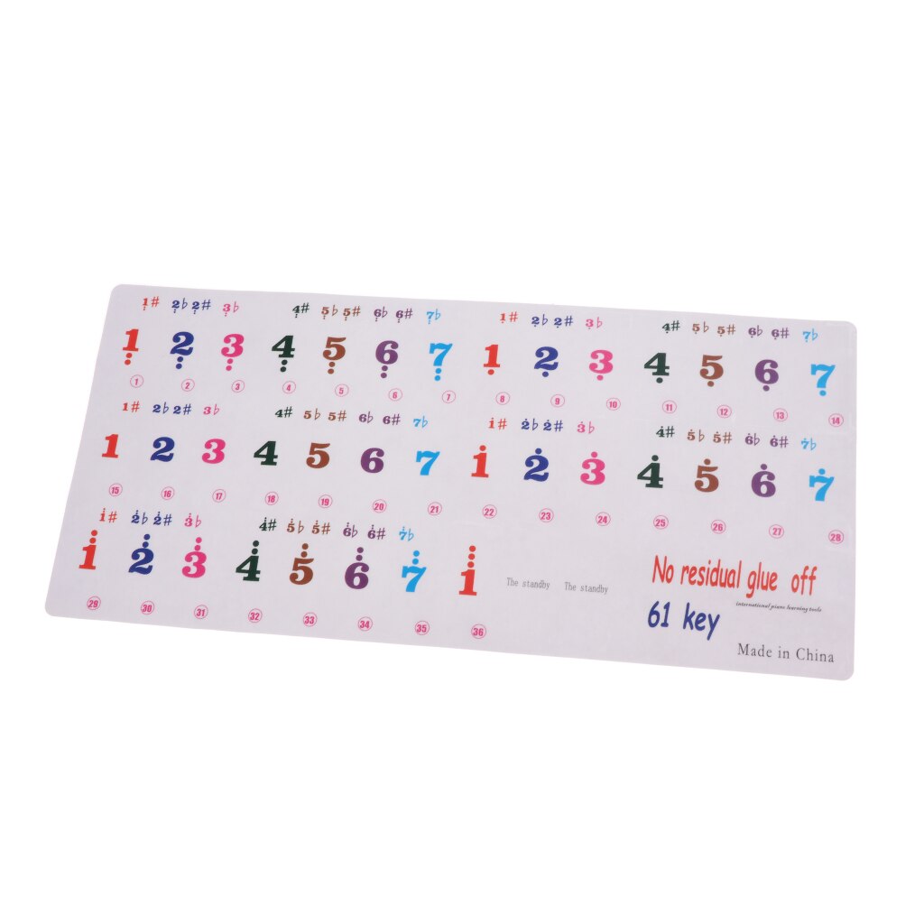 61 Key Piano Sticker Decal Elektronische Keyboard Decal Voor Piano Practicers 9.25x4.41inch
