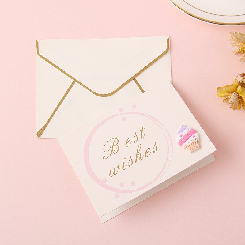 3D greeting card Valentine's Day greeting card Flower greeting card Baking cards Birthday card Thank you card: Envelope set-3