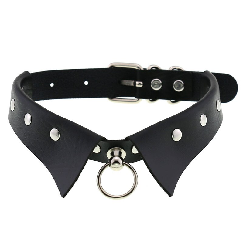 Schwarz Leder Kragen Choker Halskette Gothic Punk Kühlen Chocker Goth Kleidung Zubehör Für Frauen Cosplay Schmuck: 1