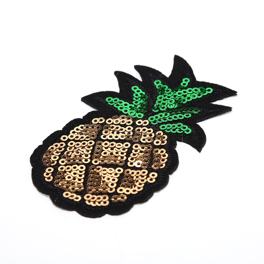 1 Stuks Lovertjes Patch Grote Applique Ananas Patches Stickers Voor Kleding Jas Diy Craft Decoratie 4.6*8 Cm