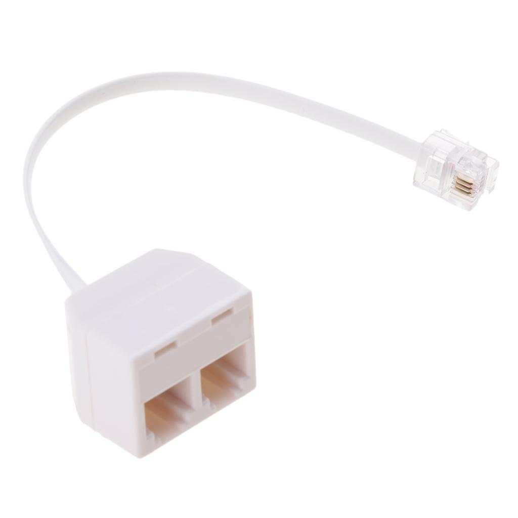 Telephone Splitter Male to 2 Female Converter Cable RJ11 6P4C Telephone Wall Adapter and Separator for Landline phone