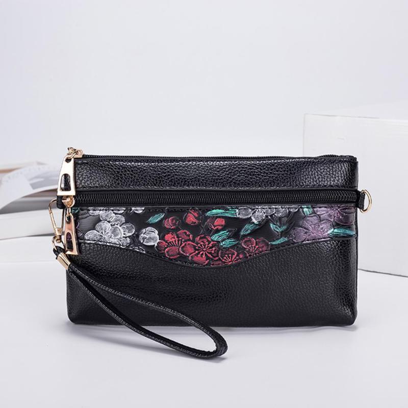 Handtassen multifunctionele Bloem Print Messenger Clutch Bag Vrouwen PU Lederen Schoudertas Crossbody Handtassen