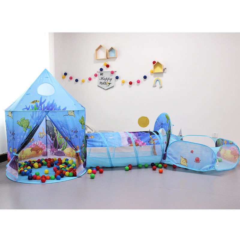 Kinderen 3 In 1 Tent Opvouwbare Boy Kruipen Draagbare Oceaan Zwembad Meisje Indoor Outdoor Game House Kids Tunnel Kruipen playhouse