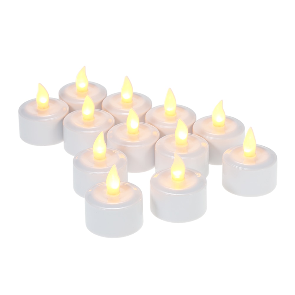 Oplaadbare Led Flickering Vlamloze Kaarsen Waxinelicht Verlichting Met Mat Cups Opladen Base Geel Licht 4/6/12 Stks/set
