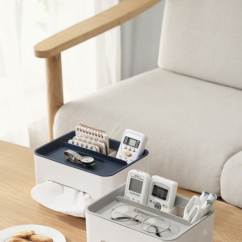 Multifunctional Tissue Box Pumping Paper Storage Holder Case Napkin Container Desktop Organizer Home Decoration