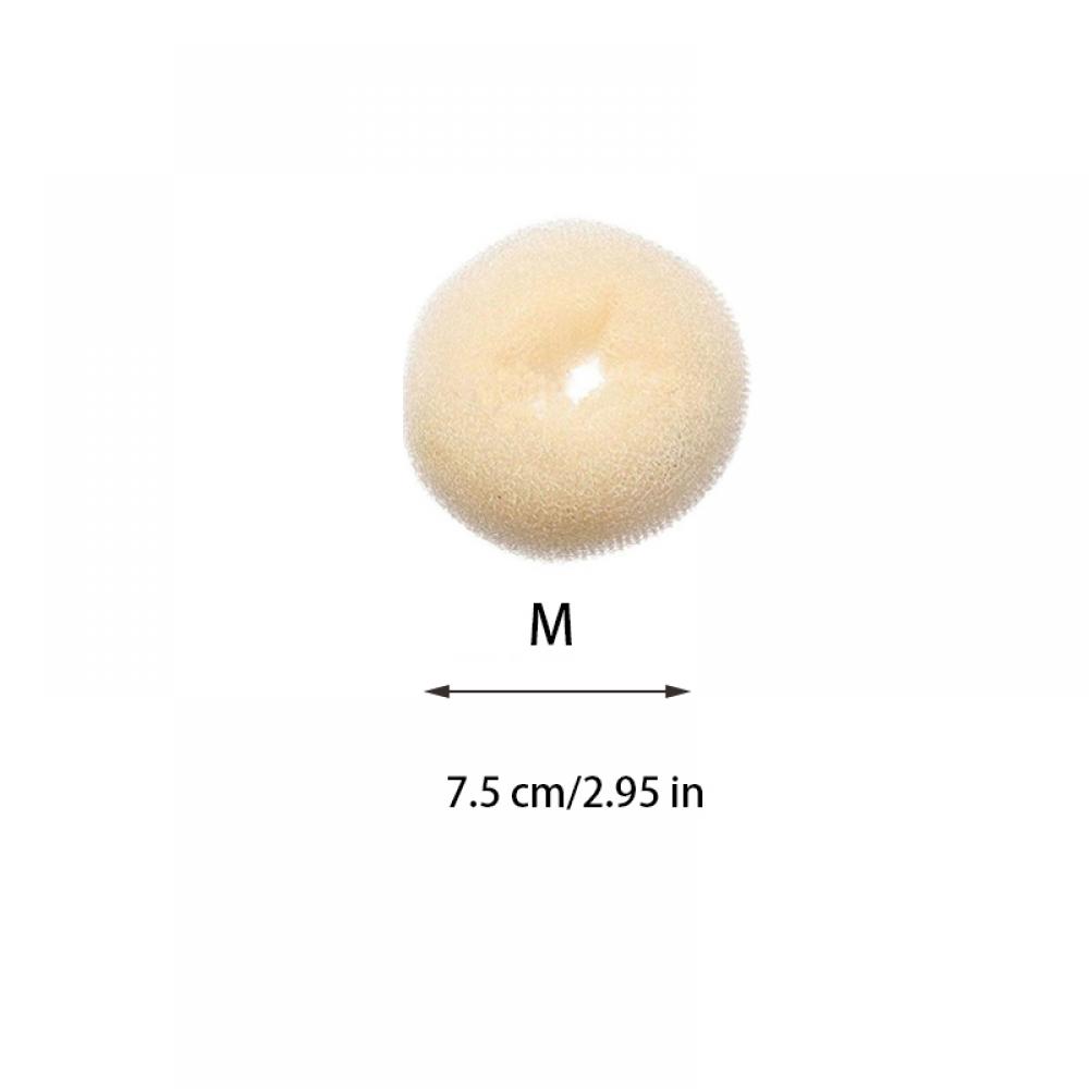 Donut de espuma mágica para hacer moños en el pelo, anillo grande fácil, herramientas de estilismo para el cabello, accesorios para el cabello para niña y mujer: Beige-M