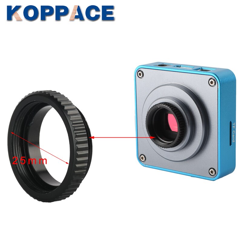 Koppace Microscoop Lens C-Mount-Interface Adapter Ring 25Mm Installatie Size Industriële Microscoop Camera Extension Ring