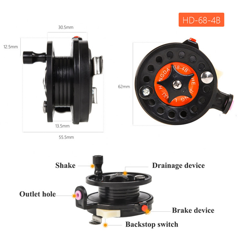 Winter Ijsvissen Rollen Kogellagers Rollen Mini Vissen Reel Karpervissen Outdoor Vis Brake Handvat Front Reel Tool