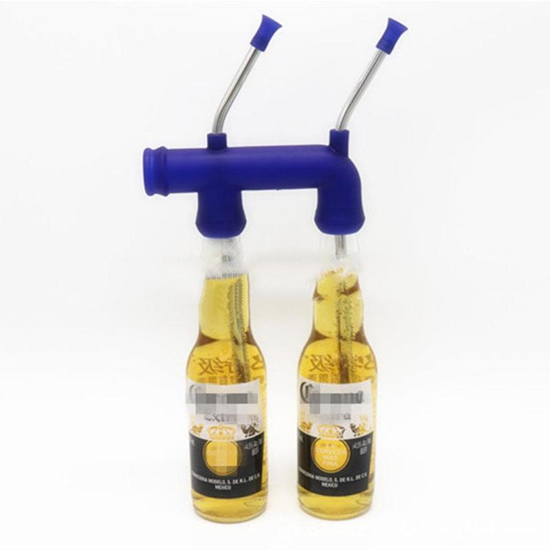 1PC Beer Snorkel Straw Beer Bong Funnel Slammer Double Snorkel Drinking Beer Bar Tools Festivals Party Dispenser Y1F5