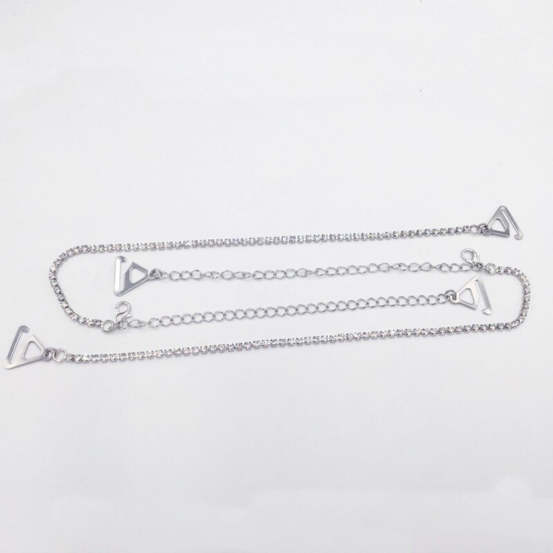 Strass Vrouwen Beha-bandjes Crystal Beha Schouder Accessoires Verzilverd Metallic Lingerie Accessoires