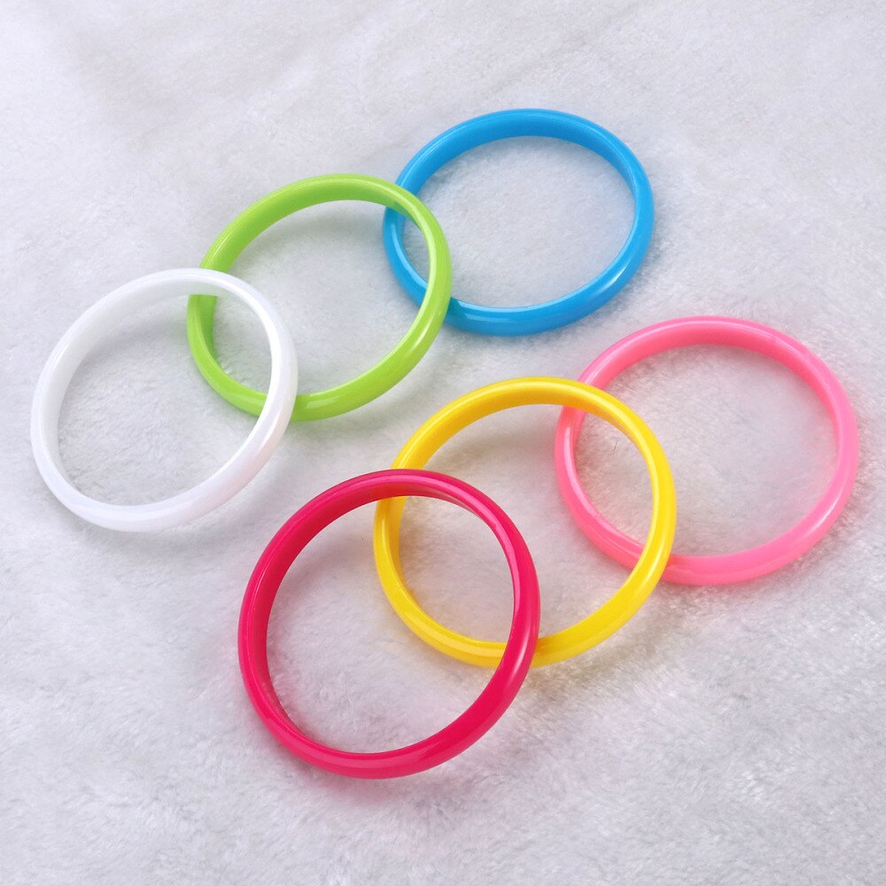 6 uds. De pulseras de plástico de , pulsera de Color caramelo para mujeres y niños (Color al azar)