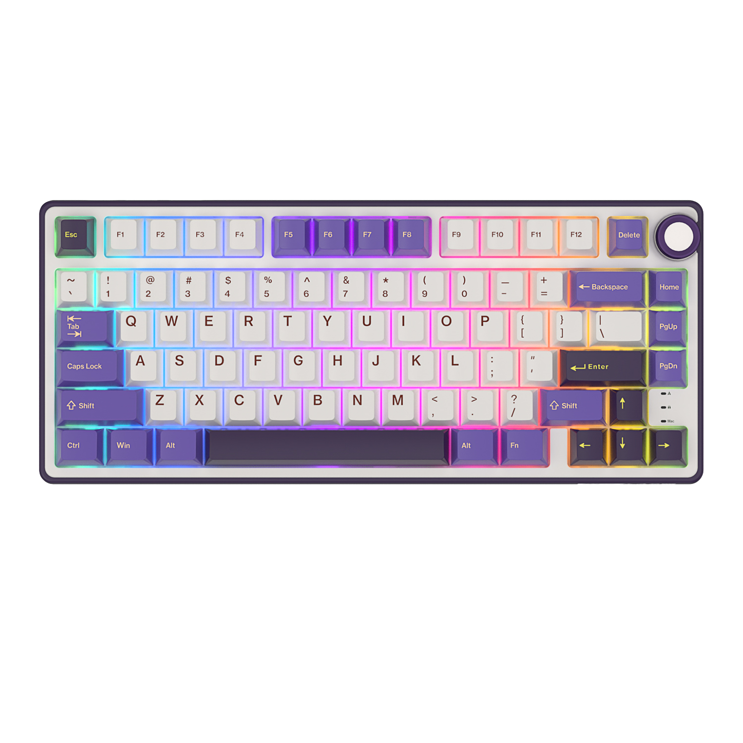 Royal Kludge RK R75 brazylijska mechaniczna uszczelka klawiatury przewodowa klawiatura dla graczy z możliwością wymiany podczas pracy 80 klawiszy podświetlane RGB MDA nasadki na klawisze PBT: Cyny / Czerwony przełącznik