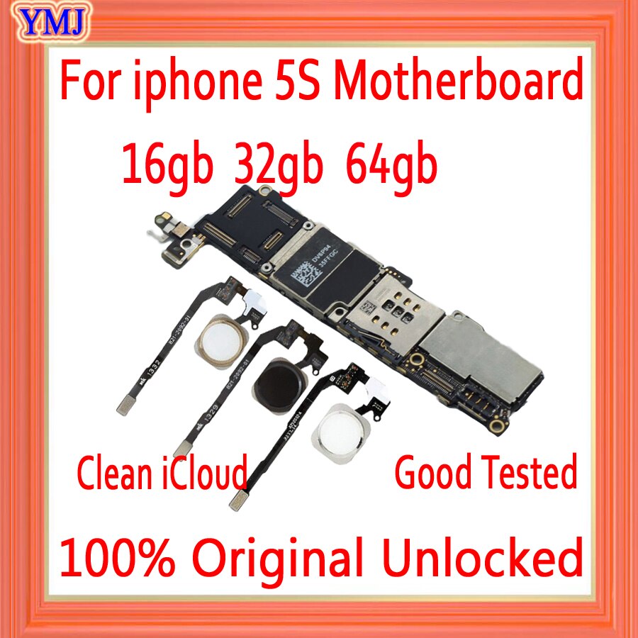 16Gb 32Gb 64Gb Originele Ontgrendeld Voor Iphone 5S Moederbord Met/Zonder Touch Id Voor Iphone 5S Logic Boards Met Ios Systeem