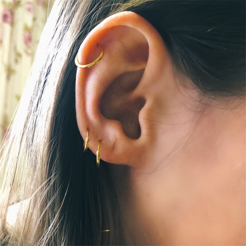 ROXI 1 Coppia Piccoli Orecchini A Cerchio per Le Donne Ear Bone Fibbia Rotondi del Cerchio Degli Orecchini Gioelleria Raffinata E Alla Moda 925 Orecchini in Argento Sterling