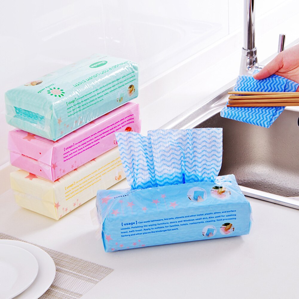 Multifunctionele vaatdoek schuurspons keukenreiniging keuken wegwerp schoonmaakdoek non-woven vaatdoek vaatdoek 80 stuks/pak