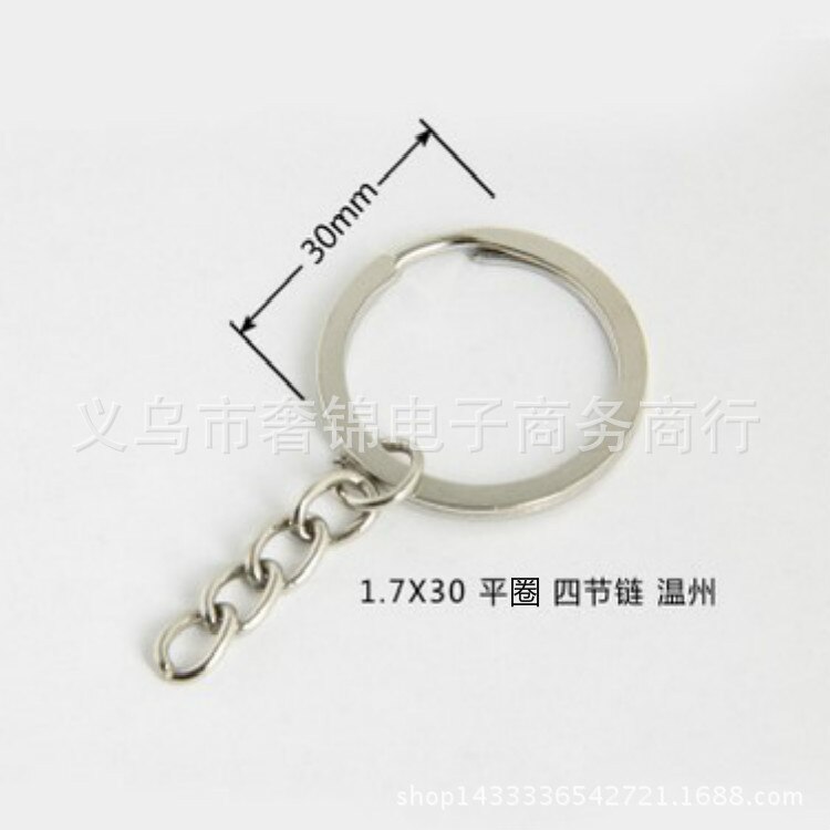 50Pcs 3CM Silver Plated Metal Blank Keyring Keychain for Split Holder Ring Keyfob Diy Resin Epoxy Mold Key Chains Accessories