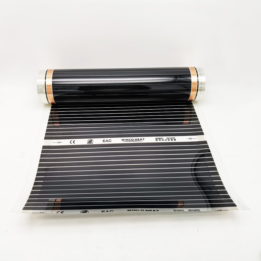 Elektrische Fußbodenheizung Film Infrarot Heizung Film 220V Elektrische Warmen Boden System 50CM Breite 220W/m2 heizung Folie Matte