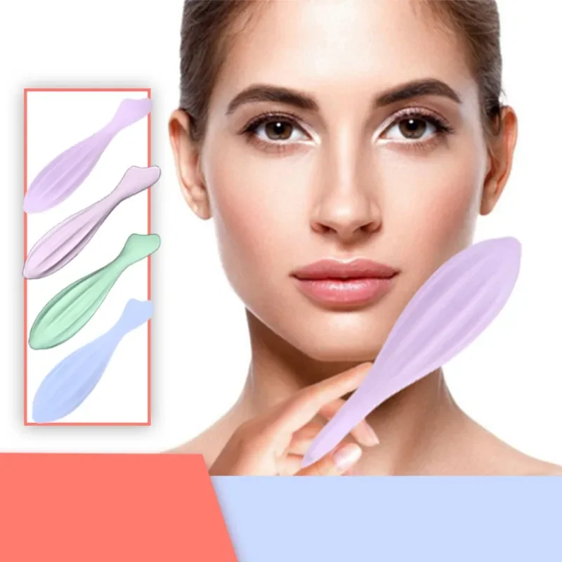 Rolo facial para rosto e olhos, rolo de beleza facial, ferramentas de cuidados com a pele, gua sha, massagem facial, silicone, rolo facial, beleza