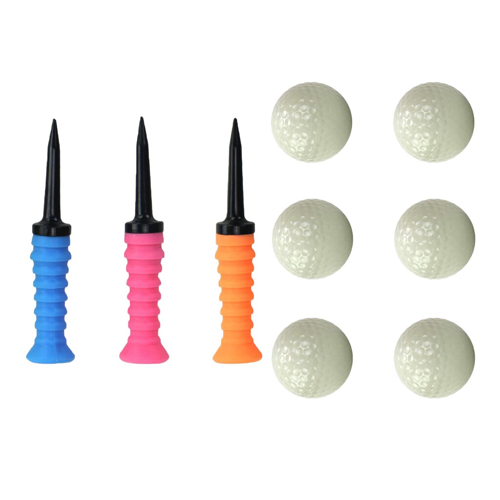 6x lysande flytande golfbollar och 3x lätta golfutslagsplatser ersättande slumpmässiga färger golfentusiast