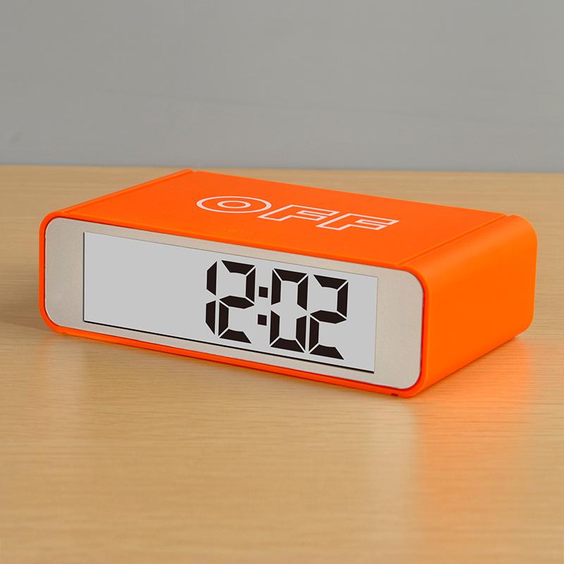 Intelligent Flip Alarm Clock Digital Electronic Top Touch Sensor Watches Luminous Snooze Bedside Clocks Rechargeable Desktop: orange 
