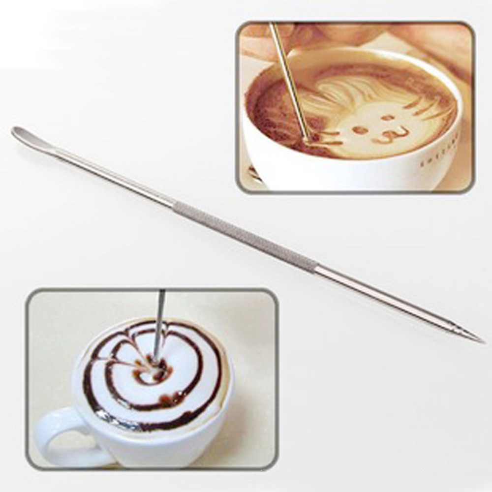 Koffie Naald Rvs Barista Cappuccino Latte Espresso Decorating Pen Cafe Tool