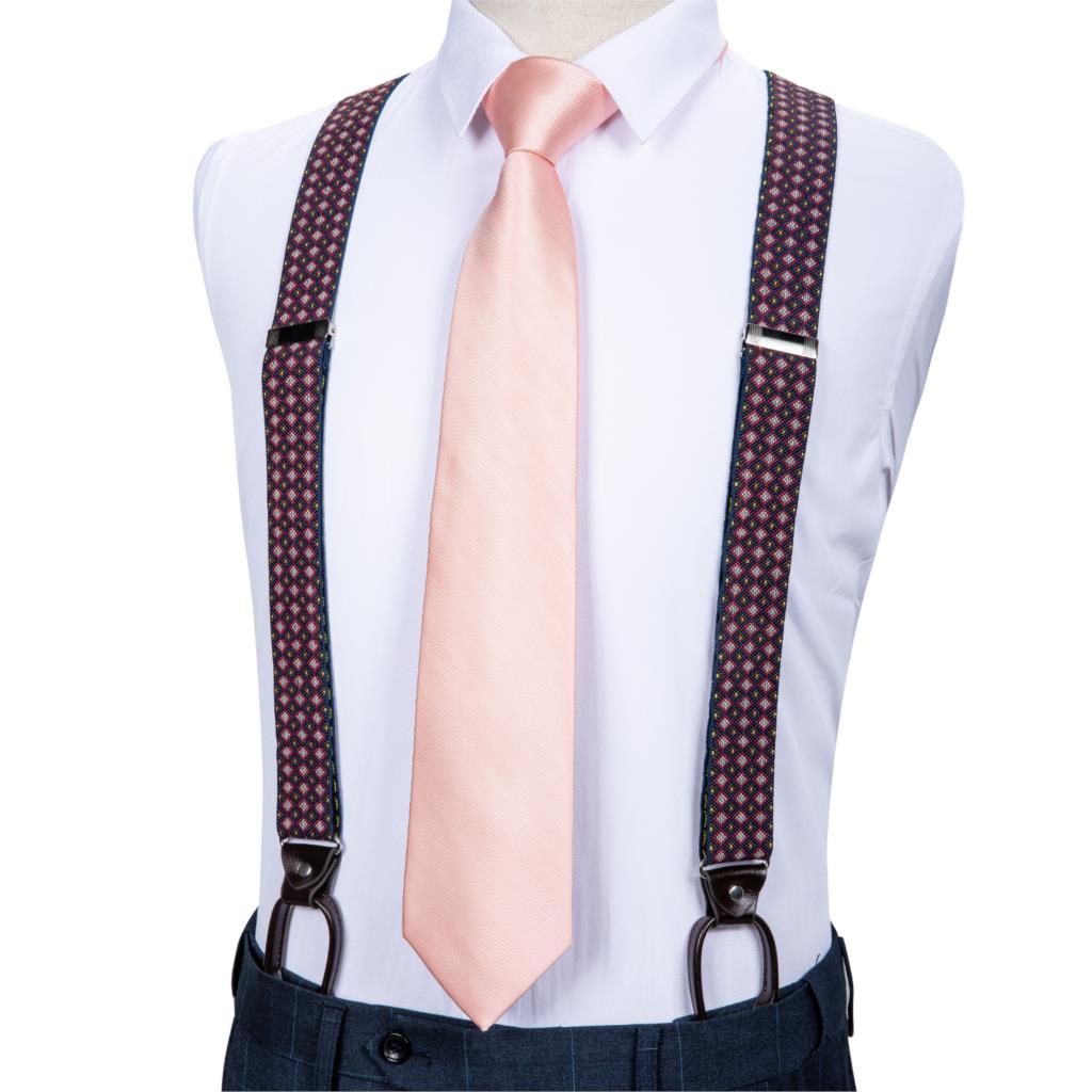 DiBanGu Adulto In Pelle di Metallo Solido Marrone Nuovo Mens Bretella 6 Bottoni Brace Elastico Bretella Regolabile Tirantes Per Gli Uomini BD-506: BJ515-7242