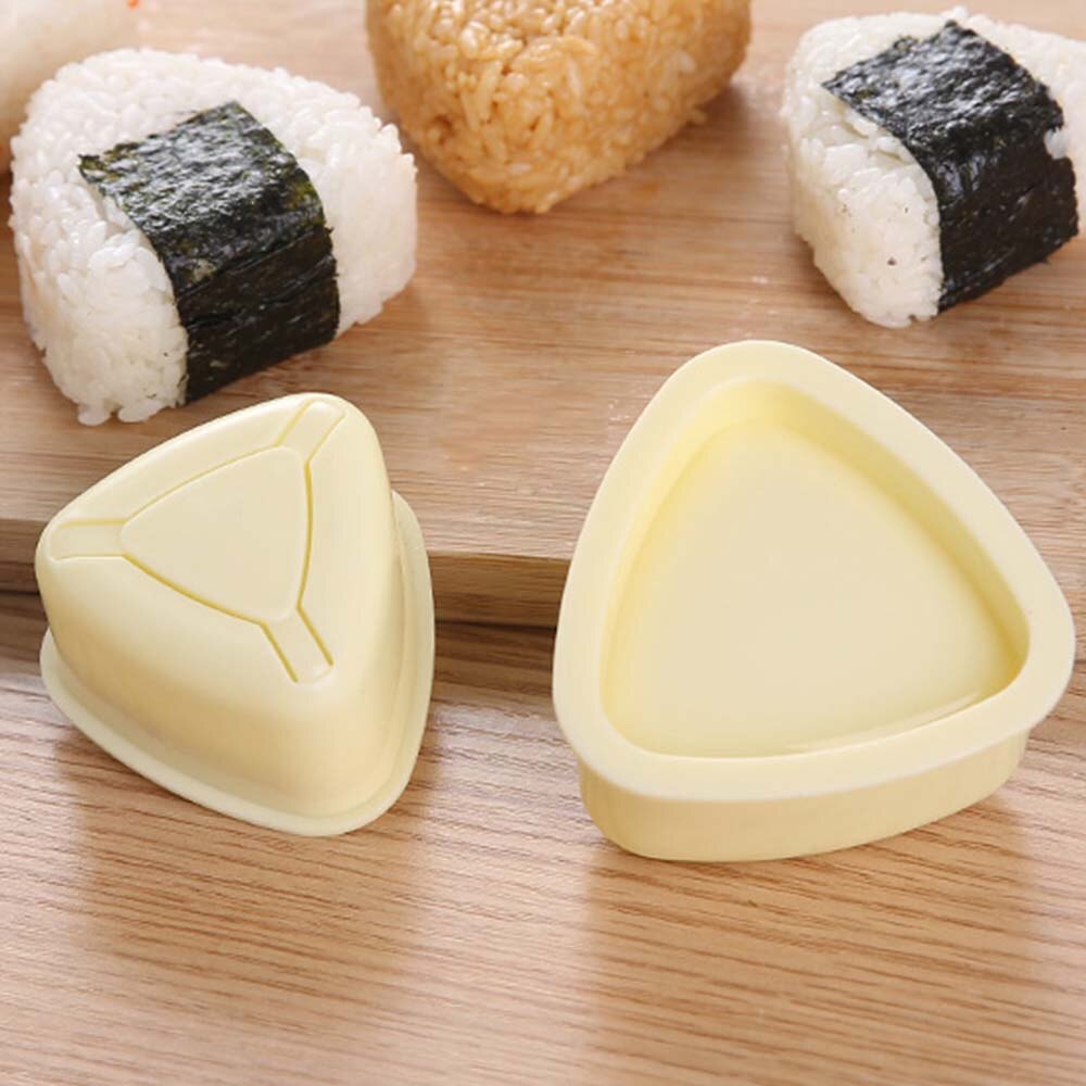 3 Stks/set Diy Sushi Mold Onigiri Rijst Bal Voedsel Druk Driehoekige Sushi Maker Mold Japanse Thuis Keuken Accessoires Gereedschap