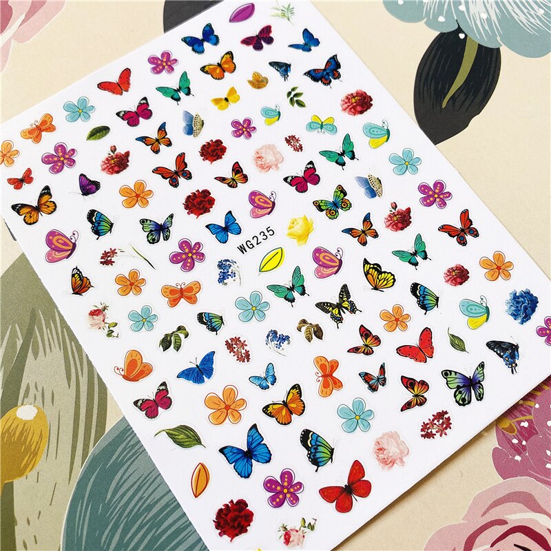 Wg -231-234 prachtige vlinder fantasie 3d lijm op de achterkant nagel sticker nagel decoratie nagel kunst nagel gereedschap nagel ornament: Wg -235
