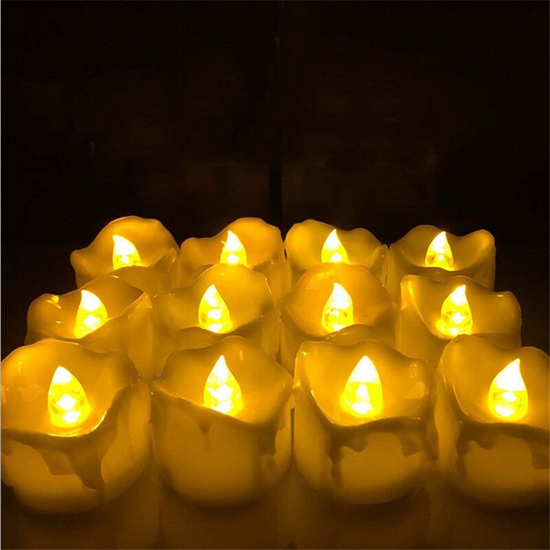 Flimrande batteriljusljus , 6 or 12 stycken, varmvit led kerzen, liten bougie led flamme vacillante, romantiska ljus