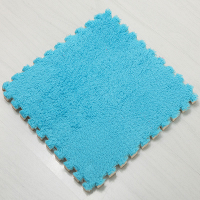 EVA tapis Puzzle en peluche, 30*30cm, 1 pièce, tapis décoratif en velours bouffant, pour chambre d'enfant, jouets rampants, 8 couleurs (échantillon): Bleu