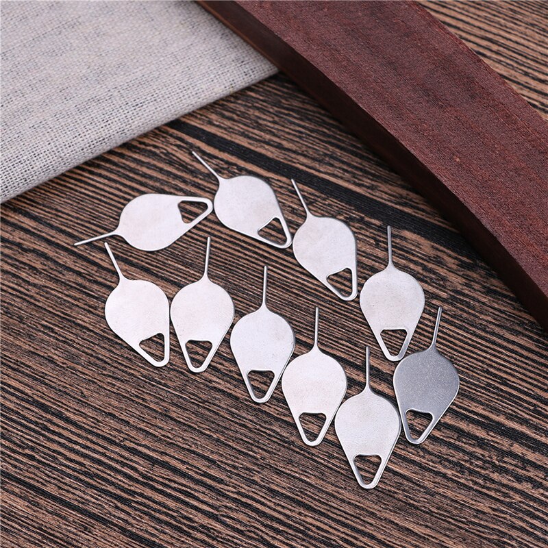 10pcs Stainless Steel Card Needle for iPhone iPad Samsung for Huawei xiaomiSimTray Removal Eject Pin Key Tool