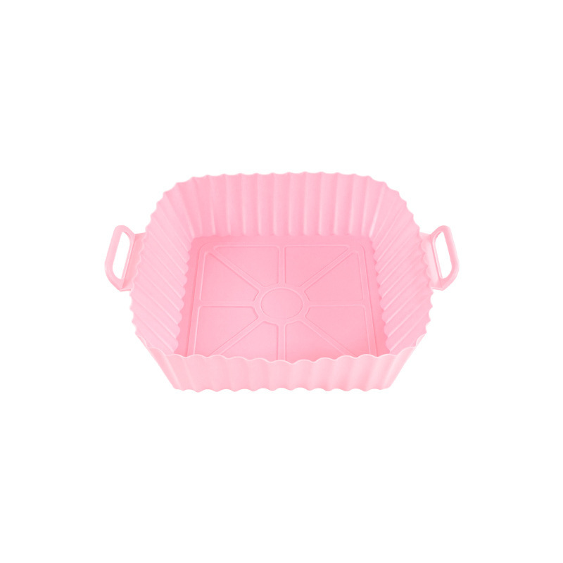 Revestimientos de silicona para freidora de aire, cesta, contenedor reutilizable, accesorios, bandeja para horno, Pizza, pollo frito, molde Protector para hornear, herramienta de cocina: Gris oscuro