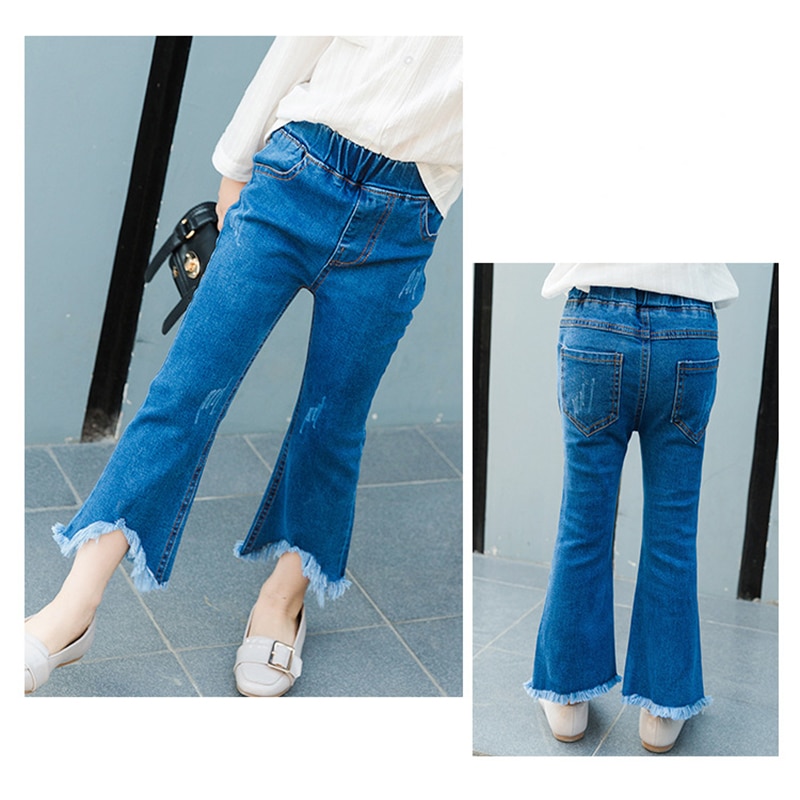 Mellomstore og små barn slim jeans jenter jeans sommer yttertøy barn dusk flared bukser barn jeans