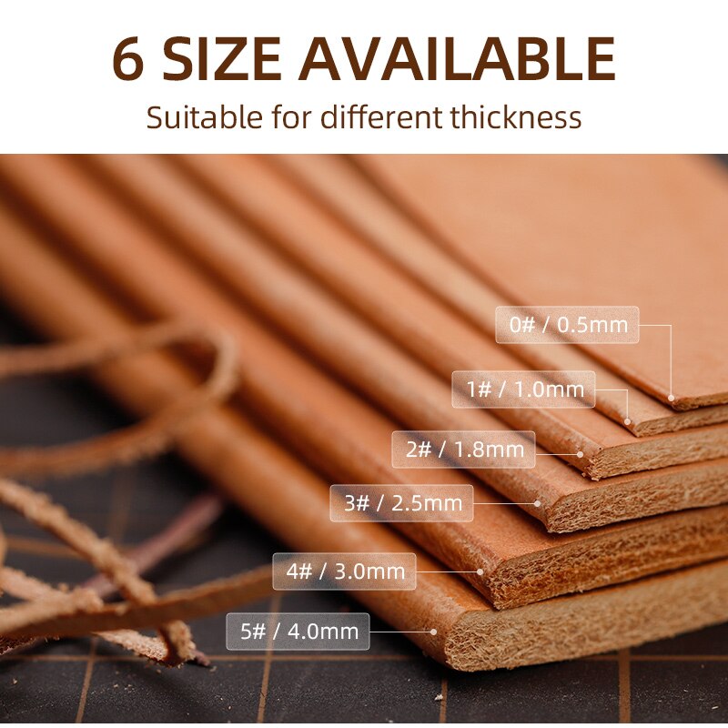 WUTA-biselador de bordes de cuero , herramientas para cuero, herramientas de trabajo de artesanía, cortador de mango de ébano de acero con troquel DC53, cortador de bordes, Creaser, en 6 tamaños