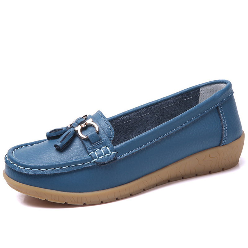 Scarpe da donna Mocassini da infermiera Scarpe Classiche Appartamenti Zapatos Mujer Scarpe basse comode da donna Calzature da donna in pelle casual bianche: YELLOW / 41