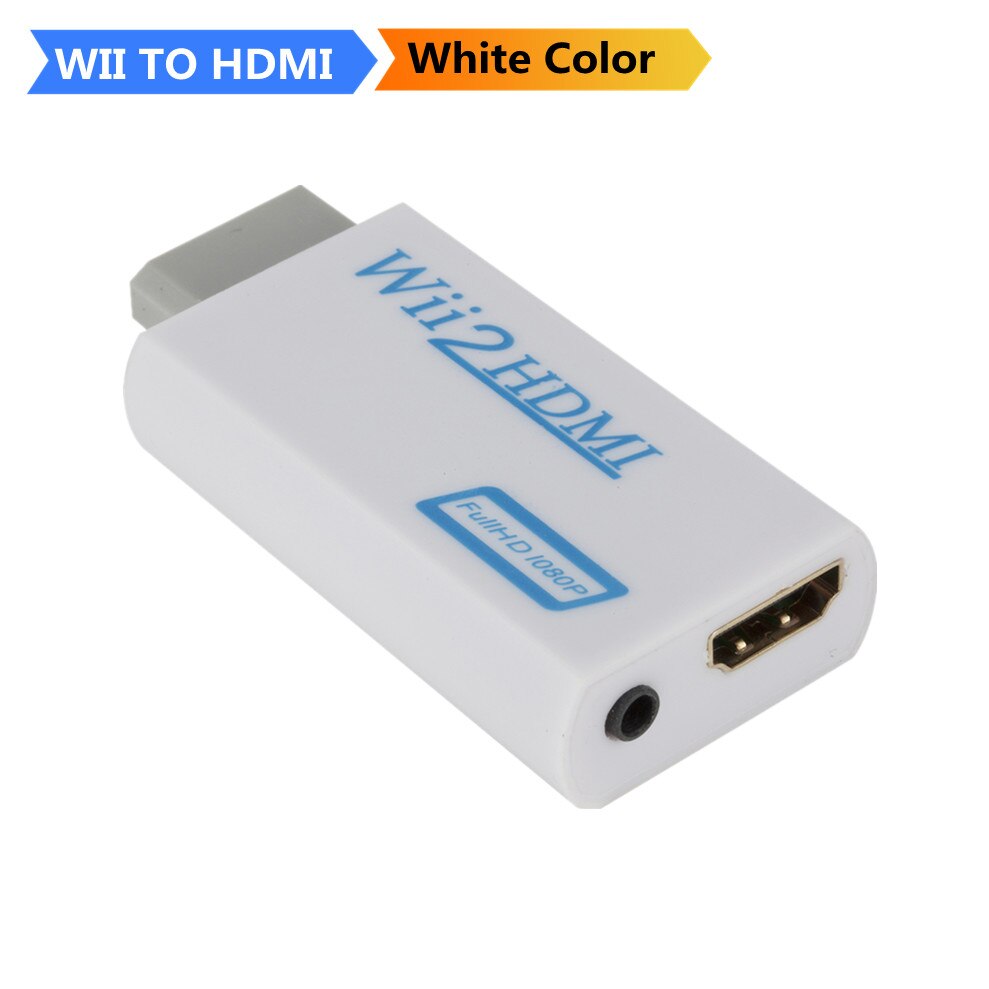 Voor Wii Naar Hdmi Adapter Converter Stick Tv Audio Kabel 1080P Hd Wii Naar Hdmi Video Converter Fit Wii game Console Ingang WII2HD-MI: White Color